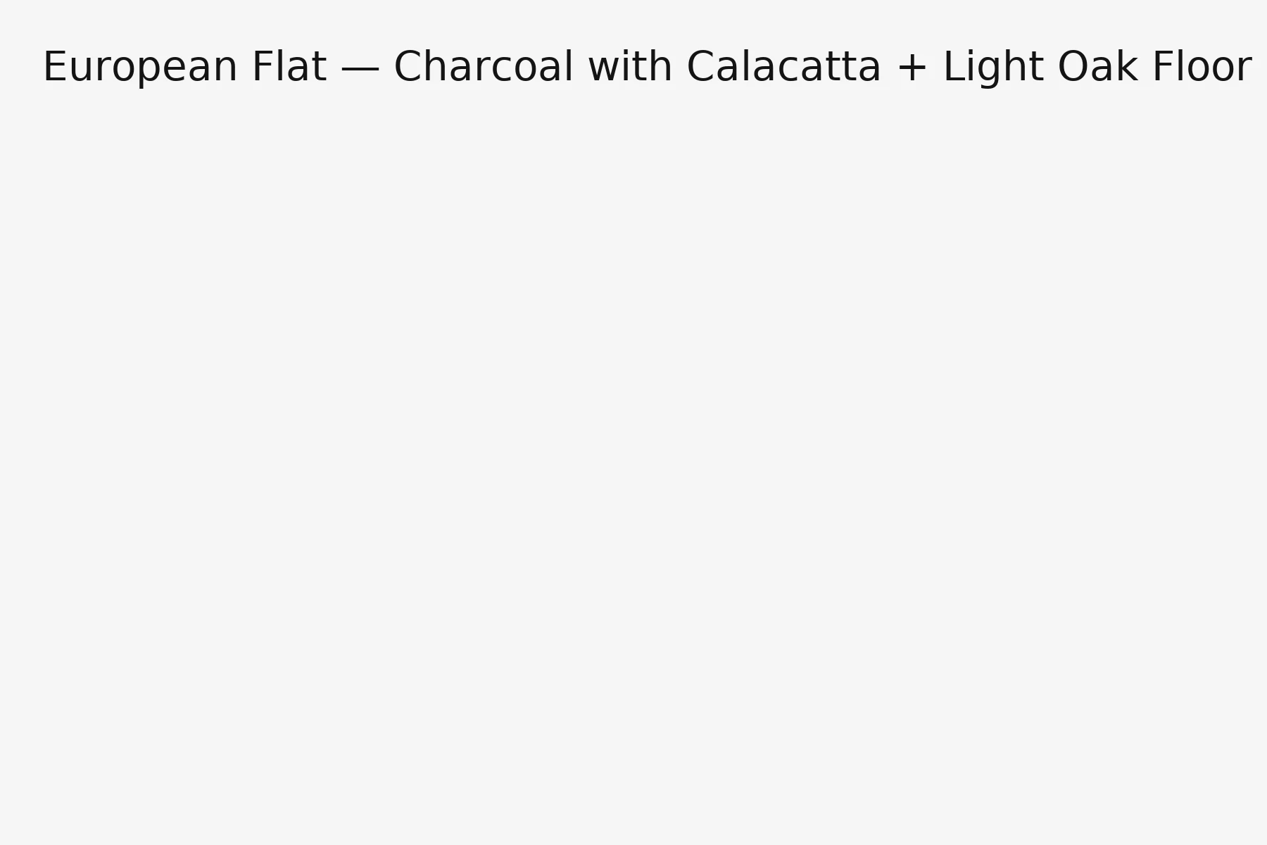 European flat ultra-matte charcoal kitchen render placeholder